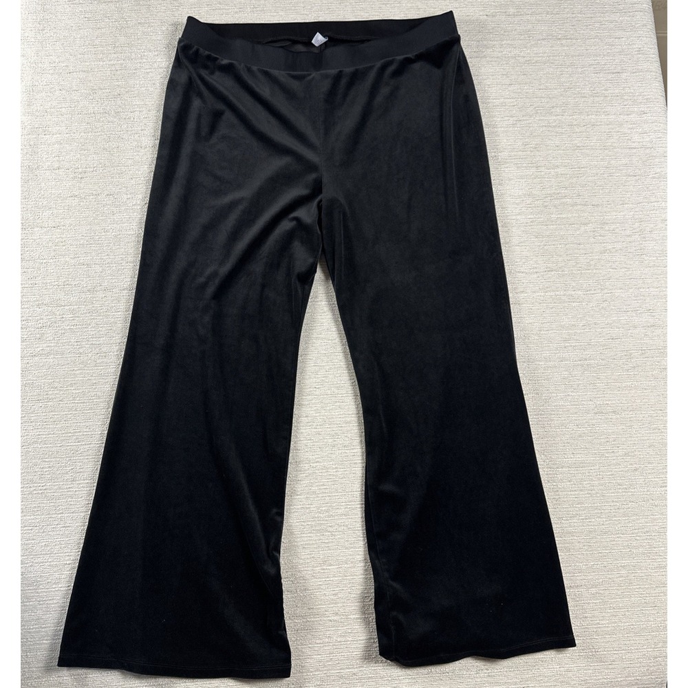 Black Velvet Flare Pants XXL Tall Y2K 90s Goth Indie Sleaze Grunge Boho Lounge